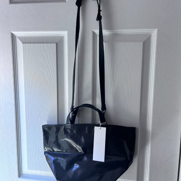 Arket Coated Canvas Tote in Dark Brown Water Resistant Silver New with Tags - Picture 3 of 6